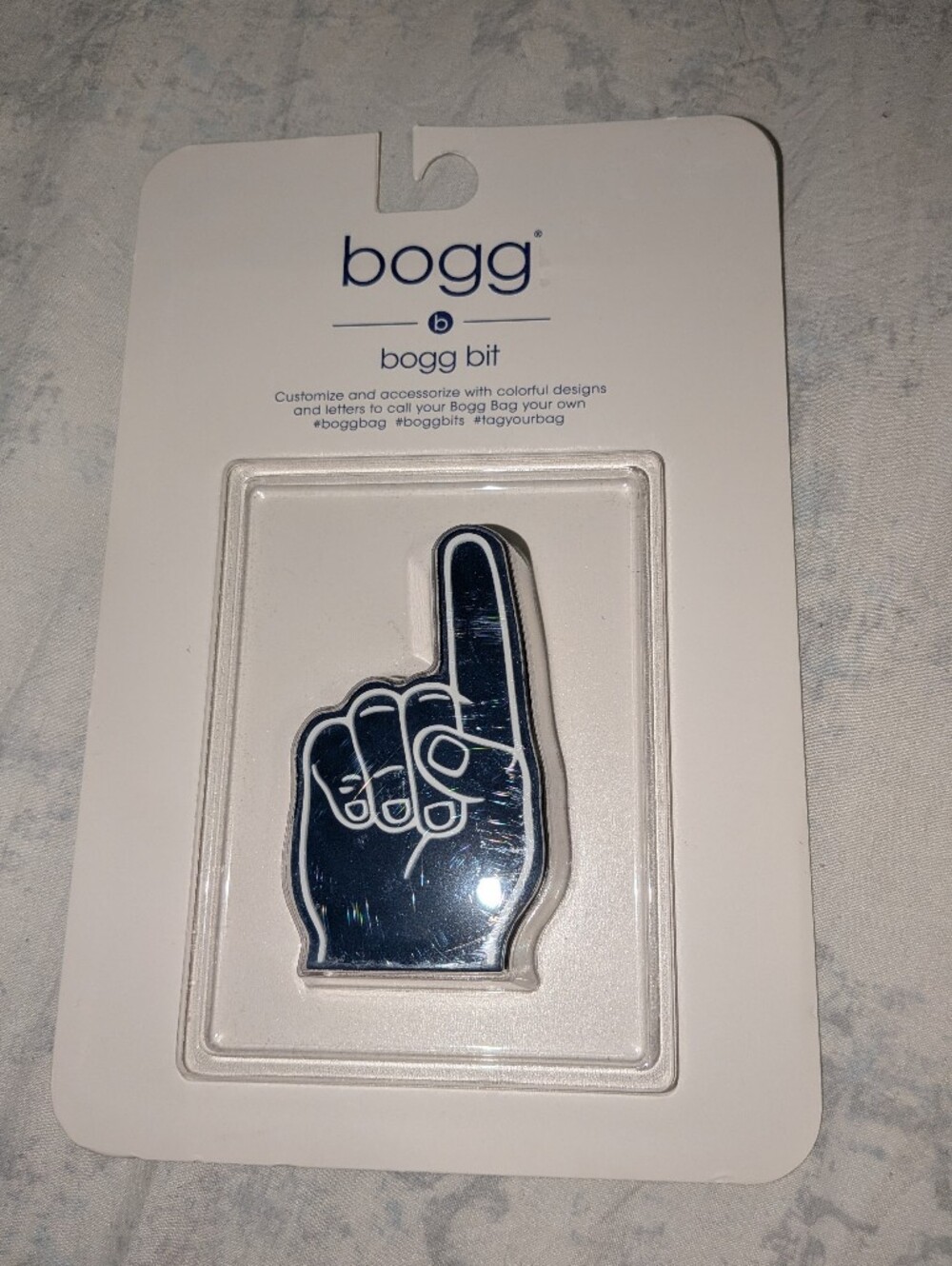 BOGG BAG Navy Foam Finger Bogg Bit Charm